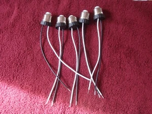 E26 Socket Adapter 5 Pack Light Bulb Socket Pigtail Screw In Male Light Socket - Picture 1 of 3
