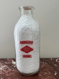 ANTIQUE VINTAGE GLASS QUART MILK BOTTLE DARIGOLD FARMS Excellent Condition - Picture 1 of 8