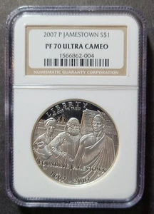 2007-P Jamestown Silver $1 NGC PF 70 Ultra Cameo - Picture 1 of 6