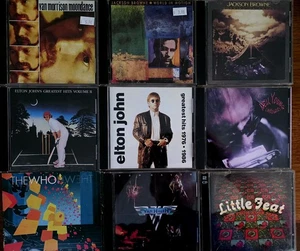 9 Rock Cd Lot Elton John Little Feat Van Halenvan Morrison Jackson Browne - Picture 1 of 2