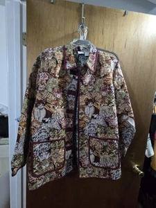 Vintage Blair Cat Tapestry Jacket Coat Kittens Button 90s Y2k Women's Large - Picture 1 of 5