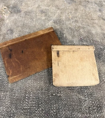 2 Early Rare Antique Wooden Handmade Dough Scrapers Pastry Cutters Woodenware - Image 1 of 4