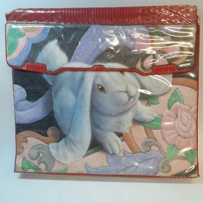 Cuaderno Mead Trapper Keeper 1992 White Lop Bunny Rabbit vintage años 90 muy usado Foto 1 de 4