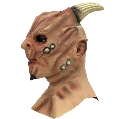 Máscara de diablo de Halloween cubierta facial horror cosplay tocado látex capucha mascarada Foto 1 de 3