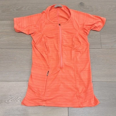 Top ATHLETA Naranja Coral Pacifica UPF Protector de Natación Manga Corta Media Cremallera Talla XS Foto 1 de 4