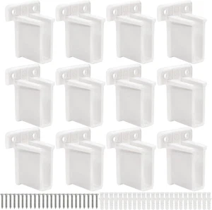 12Pcs Wire Shelf End Bracket White Plastic Wall Mount Closet Shelves Brackets - Picture 1 of 8