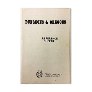 TSR Basic D&D Dungeons & Dragons Volume #0 - Reference Sheets Fair+ - Picture 1 of 1