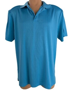 Izod Men's Large Light Blue Basix XFG Performance Short Sleeve Golf Polo Shirt - Picture 1 of 17