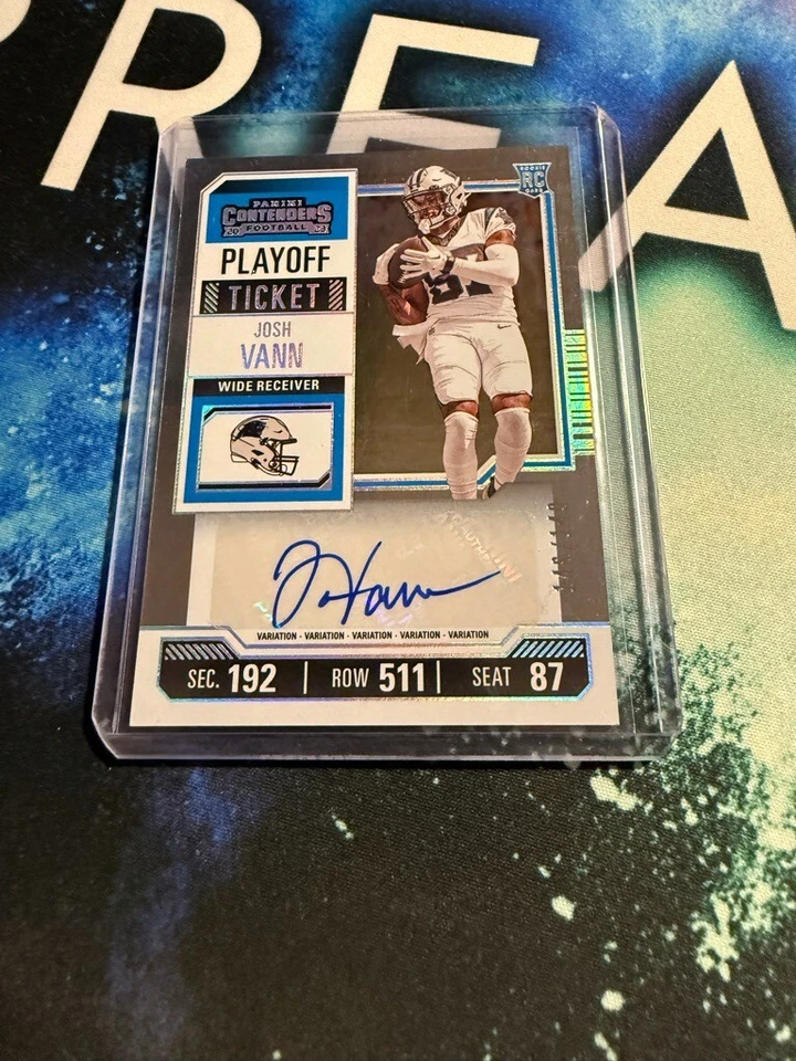 2023 Panini Contenders Football Josh Vann Variation Playoff Ticket RC Auto /149 - Image 1 of 1