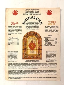 1982 Strohaus Restaurant Menu Detroit MI World’s Fair Original Vintage Paper - Picture 1 of 4