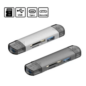 6 in 1 OTG Card Reader USB3.0 to Type C Micro USB Adapter Flash Drive TF SD - Picture 1 of 14