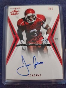 2012 LEAF ULTIMATE DRAFT INSCRIPTIONS JOE ADAMS ROOKIE ON CARD AUTO SSP /5 