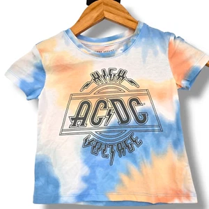 NEW Lane Bryant Unisex Kids Tie Dye AC/DC High Voltage T-Shirt Size 5 - Picture 1 of 7