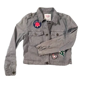 Mossimo Supply Co Button Up Utility Jacket With Patches Womens Gray Sz Medium - Picture 1 of 12
