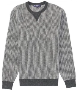 NWT Cremieux Men's Charcoal Heather Extra Fine Merino Wool Sweater Size L $125 - Picture 1 of 7