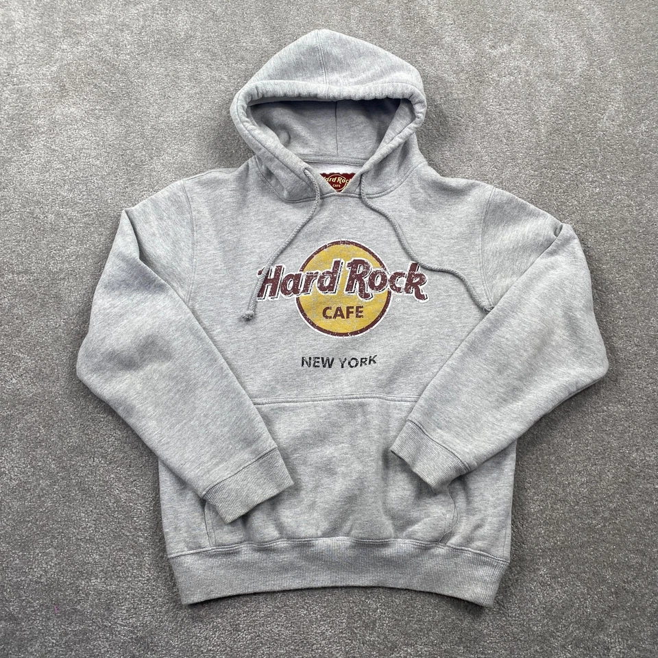 Sudaderas con capucha Hard Rock Café New York con gráficos manga larga para mujer talla M gris Foto 1 de 4