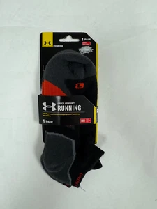 NEW Under Armour Polyester Anatomical Fit Running Socks Black/Orange M 4-8 1/2 - Picture 1 of 1