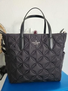 Kate Spade Black Quilted Large Puffer Tote | Perfect for Any Season - Picture 1 of 8