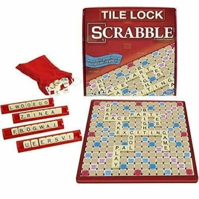 Juego de crucigramas SCRABBLE Tile Lock - Juego familiar noche niños 8+ y adultos Foto 1 de 4