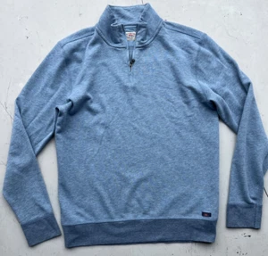 Men's Faherty Sweater Blue Solid S City Preppy Casual Pullover Normcore Luxury - Picture 1 of 12