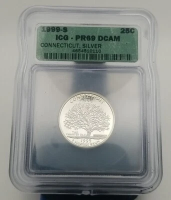 1999-S Connecticut Proof Quarter ICG PR-69 DCAM #3061 - Image 1 of 4