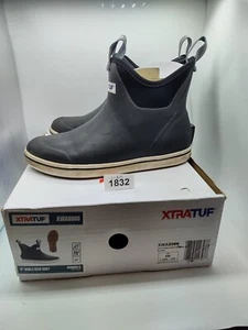 XTRATUF Women's 6" Ankle Deck Pull On Boots Black Size 8 #1832 - Picture 1 of 6