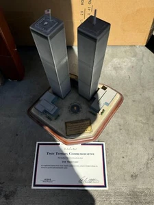 Danbury Mint Twin Towers 911 Commemorative World Trade Center Statue Figurine - Picture 1 of 1