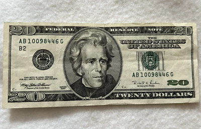 1996 $20 Twenty Dollar Bill Federal Reserve Note Rare 29 Yrs Old Great Condition - Image 1 of 4
