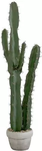 MyGift 36 In Large Faux Saguaro Cactus Succulent Plant in Cement Style Clay Pot - Picture 1 of 6