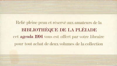 Agenda de la Pléiade 1994 - Photo 1/2