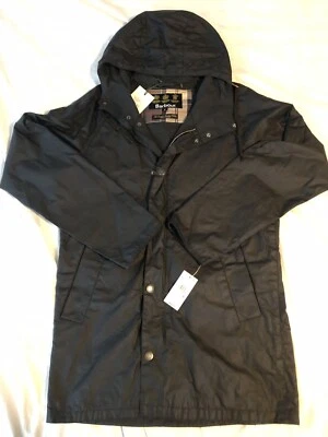 Chaqueta de cera Barbour Breswell para hombre S nueva con etiquetas $430 azul marino NUEVA Foto 1 de 4