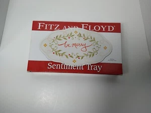 Fitz And Floyd Be Merry Spruch Tablett Urlaub Weihnachten unterhaltsam - Bild 1 von 8