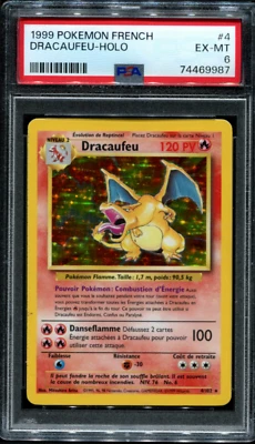 1999 Pokemon French Dracaufeu Base Set Charizard Holo 4/102 PSA 6 EX-MT - Image 1 of 2