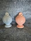 Lu Ray Salt Pepper Shakers Pink And Blue Pastels Mid Century Mcm Retro