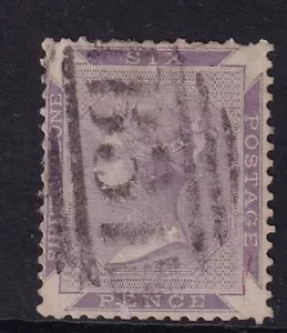 Sierra Leona SG1 6d Dull Purple No wmk Perf 14 Cat 55 pounds - used - Picture 1 of 2