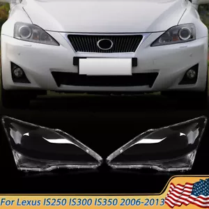 Left + Right Headlight Lens Cover Clear For Lexus IS250 IS300 IS350 2006-2013 - Foto 1 di 13