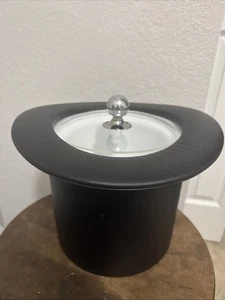 Kraftware Black Top Hat Ice Bucket with Black Band Silver Colored Top - Picture 1 of 5