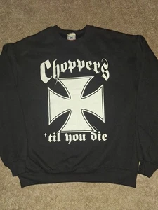 Sudadera Para Hombre Vintage West Coast Choppers Negra Cuello Redondo Mediana 2001 - Imagen 1 de 7