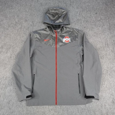 Chaqueta Ohio State Buckeyes Para Hombres Gris Medio Con Capucha Cremallera Completa NCAA Fútbol Nike Foto 1 de 4