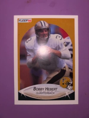 1990 Fleer #187 Saints Bobby Hebert Football Card - Image 1 of 2