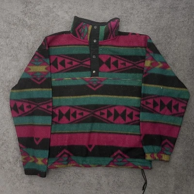 Pullover polar Sierra Azteca blanco vintage años 90 talla mediana hecho en EE. UU. a presión Foto 1 de 4