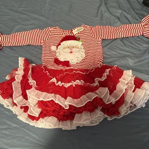 Rare Editions Baby Girls Toddler 3T Santa Clause Holiday Christmas Shirt Dress - Picture 1 of 3