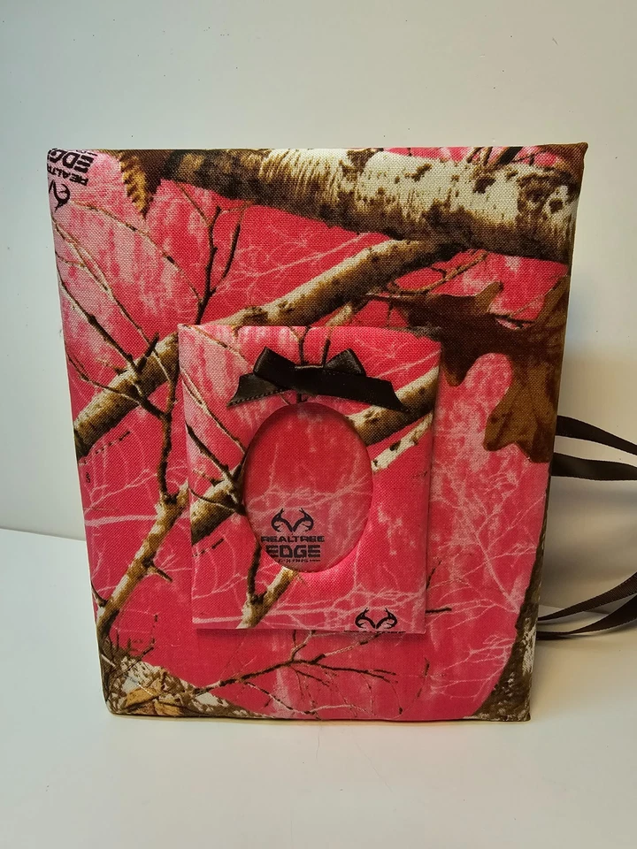 Custom Pink Camo Photo Album -Holds 100 4x6 Photos - Handmade - Image 1 of 4