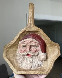 Vintage Paper Mache Santa Claus 15" Large Victorian Old World Style Basket - Picture 1 of 15