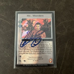 Babylon 5 CCG Shadows Embossed Card Mr. Morden Ed Wasser Autograph Signed Black - Picture 1 of 5