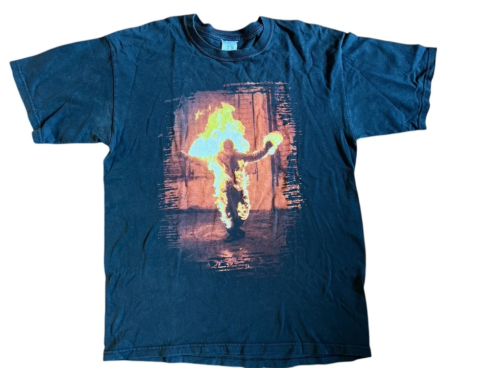 RAMMSTEIN Vintage T shirt BURNING MAN 90S METAL GUC 22 x 29 SIZE Adult LARGE 🔥 - Image 1 of 4