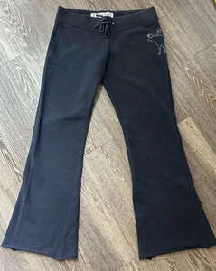 VTG Y2K Abercrombie and Fitch Flare Sweatpants Stitched Moose Logo Women’s M - Picture 1 of 7