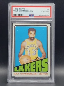 1972 TOPPS BASKETBALL WILT CHAMBERLAIN #1 PSA 6 EX-MT Vintage LA Lakers NBA HOF! - Picture 1 of 2