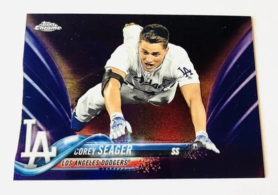 Corey Seager 2018 Topps Chrome #192 Purple Refractor 177/299 Dodgers - Image 1 of 2
