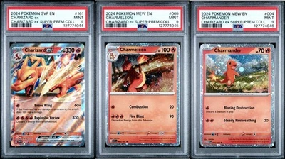 2024 POKEMON BLACK STAR PROMO CHARIZARD EX SUPER PREMIUM COLLECTION PSA9 SEQ SET - Image 1 of 4